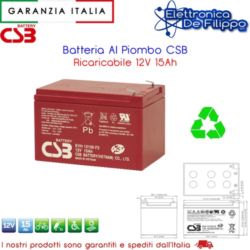 Batteria piombo 12v 15ah - batteria,