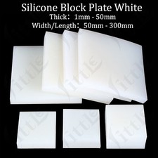 Piastra Blocco Silicone Bianco Spessore 1mm - 50mm Gomma Massiccia Quadrata Antiurto Pad
