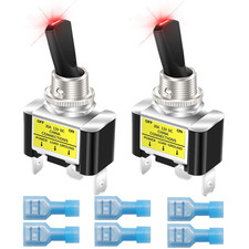 2Pcs Interruttore a Levetta Illuminato a Bilanciere 12V 30A Heavy Duty Racing Ca