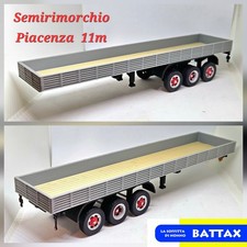 # 1/43 SEMIRIMORCHIO a 3 ASSI 11m CON CASSONE GRIGIO BATTAX adatto x motrici IXO