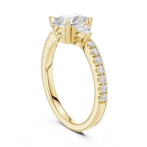 Anello pera ct solitario - anello,