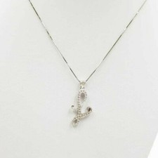 COLLANA ALFABETO "L" GRANDE CON CATENINA 45 CM IN ARGENTO 925 RODIATO IN ORO 18K