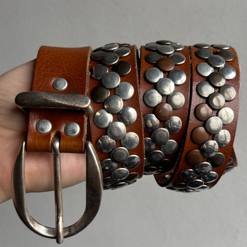 Cintura pelle borchiata - in,