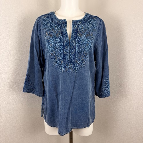 Top soft surroundings chambray - top,