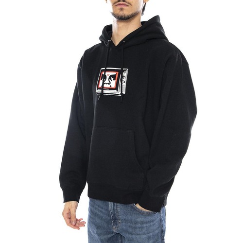 Obey fleece black felpa - obey, tv