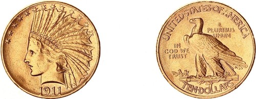 Usa dollari oro 1911 testa - usa,