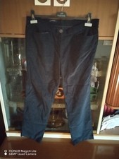 Pantaloni Blu Caractère In Velluto A Vita Bassa,Primi Anni2000,chiusura Frontale