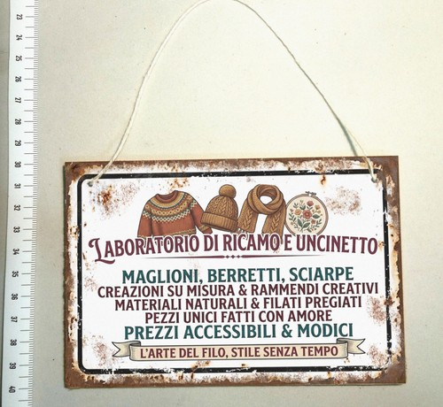 Targa ricamo uncinetto