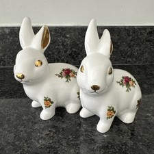 Royal Albert Old Country Roses, coppia di conigli ornamentali NUOVI