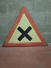 Cartello / insegna stradale in ferro INCROCIO anni 80