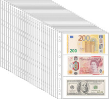 150 Tasche per Banconote D'Archivio - 50 Fogli Di Buste Protettive per Banconote