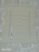 Coperta neonati in lana merino lavorata a maglia. Coperta carrozzina/culla.