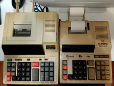 COPPIA CALCOLATRICI OLYMPIA CPD 3012 E CPD 5112S FUNZIONANTI - SENZA INCHIOSTRO