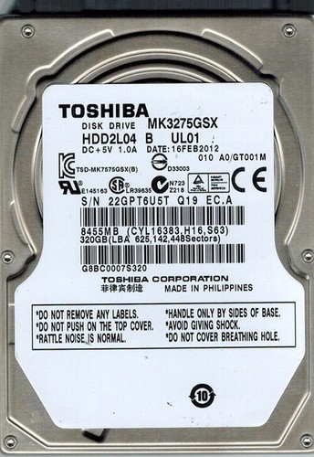 Toshiba mk3275gsx 320gb - toshiba,