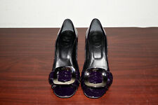 ROGER VIVIER Pump in pelle verniciata fibbia argento viola 38