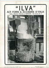 ILVA Acciaierie Genova Pubblicità Vintage 1937 Ventennio Fascista Industria