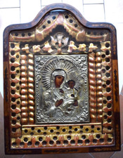 Antica icona russa madre - icona,
