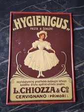 Targa Insegna Latta Lamiera Litografica  Hygenicus Hygenigus Chiozza Cervignano 
