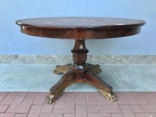 Tavolo Rotondo Carlo X in Mogano Allungabile - Restaurato (in corso d'opera)