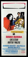LA DAMA ROSSA UCCIDE SETTE VOLTE locandina poster Barbara Bouchet Horror X12