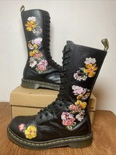 Stivali Dr Martens DM’s Vonda 11 ricamati rosa 1914 pelle morbida UK 6 EU 39