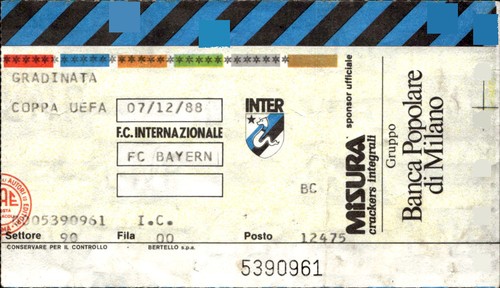 Biglietto stadio uefa 1988 - biglietto,