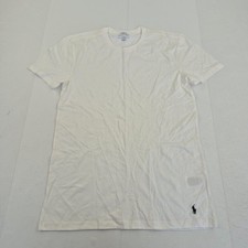 T-shirt RALPH LAUREN media bianca da uomo girocollo con logo ricamato