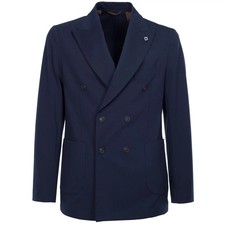 Outfit abito doppiopetto blu