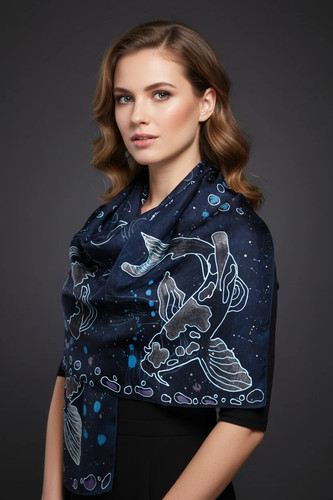 Sciarpa pesce koi dipinta - , a