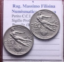 NL* VEIII  LOTTO 2 PEZZI 20 Centesimi Librata 1911 1920 splendida conservazione