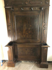 ANTICO VECCHIO ATTACCAPANNI IMPELLICIATO NOCE 1800 EMILIANO H 210 X L 132 P 24