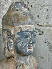 antica dinastia Tang ceramica Buddha figura terracotta resto dipinto Cina 20° Secolo