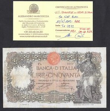 ITALIA REGNO - BANCONOTA LIRE 50 BUOI PRIMO RARO DECRETO 1915 - CERTIFICATA