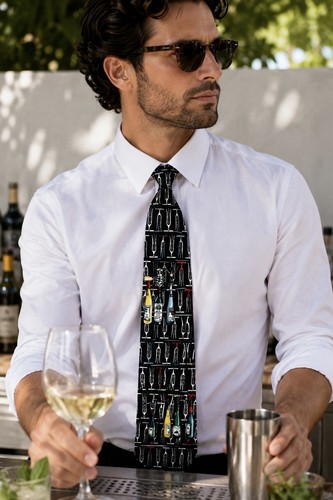 Cravatta bottiglia vino - , seta