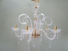 LAMPADARIO A 5 LUCI  IN VETRO