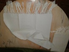 2 ASCIUGAMANI COTONE RICAMATI  anni 30, dimensioni 116X130 e frangia