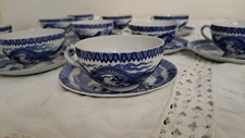 Servizio Tè Porcellana Giapponese Dragon Blue Nippon 