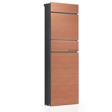 TTWiltec Cassetta postale autoportante Portagiornale Acciaio effetto legno Lette