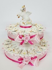 TORTA BOMBONIERE UNICORNO BATTESIMO COMUNIONE ROSA O CELESTE
