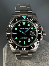 Orologio submar automatico uomo 100MT Ghiera Girevole Corona  Vite Acciaio 316L