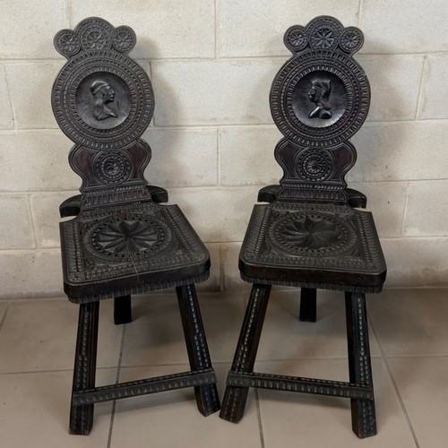Antica coppia sedie legno - coppia,