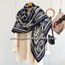 Sciarpa scialle Sallys 70% cashmere 30% seta stola cuore stampa paisley 2 volti 53"