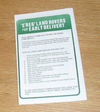 Listino Prezzi Land Rover 1976