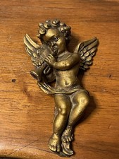 Scultura angioletto in legno dorato da appendere