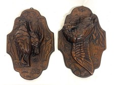 COPPIA antiche targhe trofei