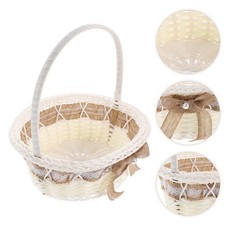 Cesto in vimini con manico per contenere bomboniere matrimonio fiori bambina fiori