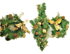 Centrotavola Ghirlanda Decorazione Natalizia 3 pezzi Natale Palline Oro Porta