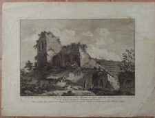 Antica rara stampa dell'anfiteatro di Pozzuoli