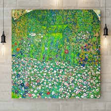 Paesaggio giardino con cima montagna - arte astratta - stampa arte da parete arrotolata su tela