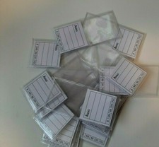 N.20 BUSTINE ECONOMIC DOPPIA TASCA CON CARTELLINO PLASTICA PORTA MONETE 30x30mm